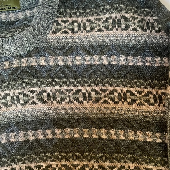 Gentleman Farmer Sz L 100% New Wool Fair isle Sweater Made in New Zealand - Picture 3 of 9